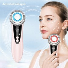 Dispositivo de masaje facial multifuncional rojo azul terapia de luz instrumento para el cuidado de la piel