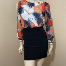 Vestido Para Mujer Multicolor Poliéster Informal Elástico Forrado Top Falda Ajustada Talla 10