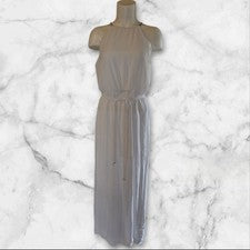Maxi Vestido Halter Its Fashion Para Mujer Mediano Blanco Sin Mangas Fluido Nuevo Con Etiquetas