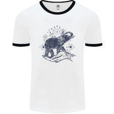 Camiseta estilo sacro elefante meditación tatuaje arte hombre timbre
