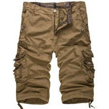 Pantalones Cortos Capri Carga Verano Para Hombres Cuerda Sueltos Camuflaje Largo Trabajo/Casual Pantalón Corto
