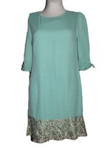 VESTIDO SEÑORA VESTIDO FESTIVO CASI FAMOSO LONDRES MINT GOLD BODURA T. 36 (8) NUEVO