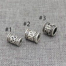 5 perlas OM de plata de ley espaciador espiral para pulsera de meditación de yoga