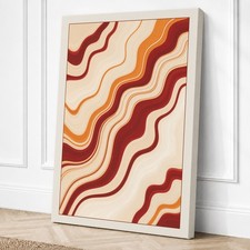 Láminas onduladas cálidas impresión geométrica en lienzo arte de pared decoración del hogar listo para colgar