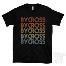 CAMISETA ESTILO RETRO REPETIDO BYCROSS PARA HOMBRE Y MUJER REINO UNIDO TOP NAME REGALO