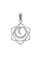 Colgante de chakra sacro de plata de ley 925 hecho a mano sin cadena 24 x 14 mm