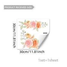 Pegatinas de pared florales de PVC de 30 por 30 cm para iluminar espacios de decoración del hogar