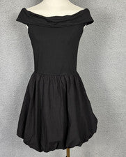 Vestido sin mangas informal PrettyGarden para mujer cuello redondo burbuja negro pequeño nuevo con etiquetas