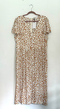 Mujer PINUP Moda Nuevo con Etiquetas Talla 18 Cremallera Trasera Botones Falsos Bolsillos Cintura Elásticos