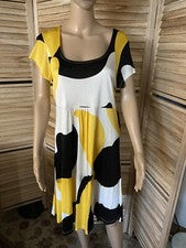 Vestido para mujer Kenneth Cole Reaction talla L colorido y sedoso manga corta nuevo con etiquetas