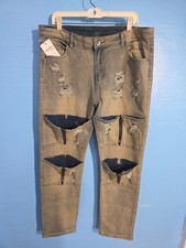 Pantalones de mezclilla de moda nuevos con etiquetas para hombre talla 38 desgastados con bolsillo