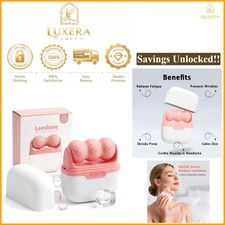 Juego de rodillos faciales de hielo rosa para rostro y ojos terapia de frío herramientas de cuidado de la piel viaje...
