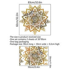 Calcomanía de pared Lotus Mandala dorada extraíble para dormitorio para sala de estar decoración del hogar