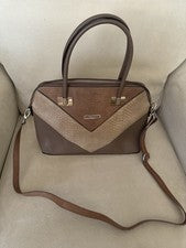 BOLSO MUJER SAG HARBOR ~ DISEÑO CHEVRON PIEL SERPIENTE ~ MARRÓN