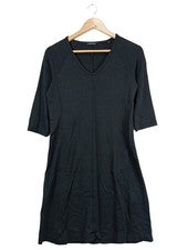 Vestido casual Marc O’Polo línea A escote en V manga larga negro talla 34