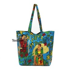 Bolso de mano turquesa Frida Kahlo mujer moda indios bandolera