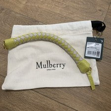 Bolso de cuero tejido MULBERRY Iris asa verde prado/oro tiza herrajes BNWT
