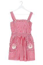 Vestido de verano ethy &paule mujer talla 36 estampado a cuadros línea A blanco