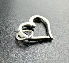 Colgante de corazón abierto de plata de ley 925 para collar o puede ser encanto 4 San Valentín