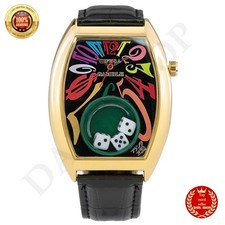 Frank Miura Watch Macau Gambling Reprint Casino Limited Gold Rainbow Black...