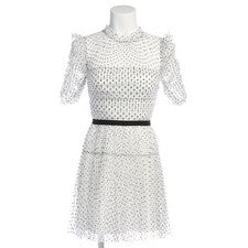 Vestido de cóctel autorretrato negro blanco 32 UK 6 nuevo