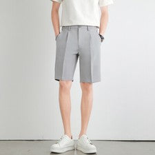 Hombres Traje Pantalones Cortos Verano Fino Informal Cinco Puntos Pantalones Moda Verano Pantalones