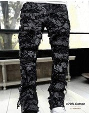Pantalones de mezclilla de moda con estampado de cachemira para hombre