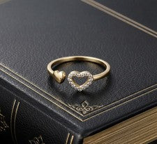 Anillo chapado en oro amarillo de 9 quilates corazón pulgar dedo del pie tamaño mínimo para todos los anillos