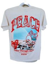 Fashionova Hombres Peace Over Chaos Camiseta Blanca Nueva Sin Etiquetas Rn#149052