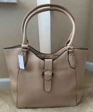Bolso de mano de cuero mezclado para mujer Bolso de hombro Bolso mensajero grande con etiqueta
