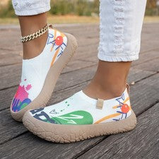 Mujer Entrenadores Caminar Cómodos Zapatos Sin Cordones Planos Correr Tenis Talla