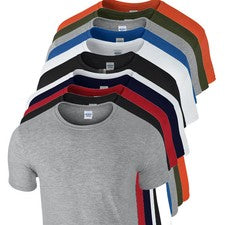 Camiseta Gildan Para Hombre Estilo Suave Algodón Liso Blanco Manga Corta Top Muchos Colores