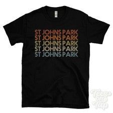 CAMISETA ESTILO RETRO REPETIDA ST JOHNS PARK para hombre y mujer Reino Unido top name regalo