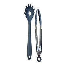 Juego de herramientas de cocina de silicona de 2 piezas - cuchara de espagueti y pinzas de cocina