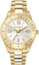 TRUSSARDI T-LOGO R2453143009<br />Orologio Uomo Dorato Data Quarzo