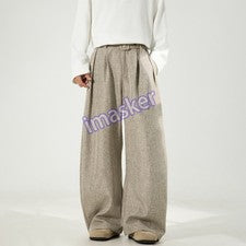 Pantalones de vestir largos estilo italiano retro para hombre pierna ancha pantalones rectos pantalones informales