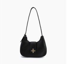 LIKE DREAMS Felicity Bolso de Hombro Mujer Vegano Cuero Luna Media Luna en Negro