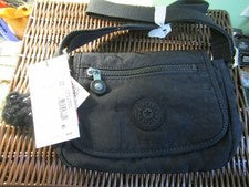 Mini bolso bandolera Kipling Sabian para mujer con correa ajustable negro nuevo con etiquetas