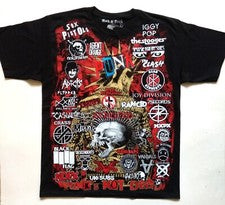 Camiseta PUNK RARA Logo Bordado Rancid Sex Pistols Ramones Clash Exploited