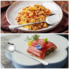 Küche Gabel Spatel Servierlöffel Set Hitzebeständiges Material Abendessen Par