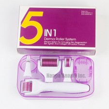 Juego de rodillos Derma 5 en 1 antienvejecimiento estrías eliminación de cicatrices dermaroller facial