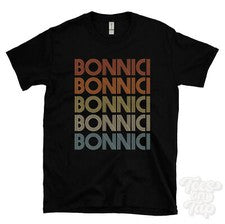 CAMISETA BONNICI ESTILO RETRO REPETIDO Hombre y Mujer Novedad Genial Nombre Regalo