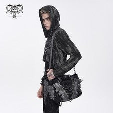 Bolso de Hombro Diablo Moda Vintage Negro Gótico Punk Remache Panelado Con Cadena