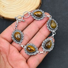 Pulsera de joyería de plata esterlina 925 hecha a mano con piedras preciosas ...