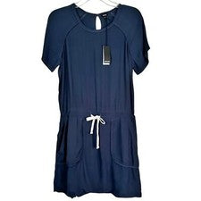 Nuevo con etiquetas Vestido Monrow Utility Shift Azul Hasta la Rodilla Para Mujer’s S