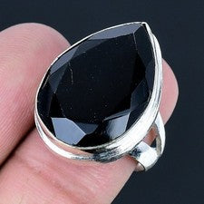 Anillo de joyería de plata esterlina 925 hecho a mano con piedras preciosas...