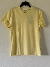 Camiseta Kenneth Cole Tejida Mediana Cuello en V Amarillo Pera Helada Suave $49