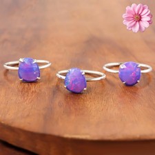 Anillo de joyería hecho a mano de plata esterlina 925 con piedras preciosas de ópalo Welo etíope regalo para