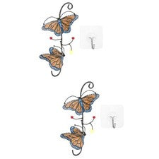 2 Piezas Decoración Colgante Pared Mariposas Metal Decoración Hogar Decoraciones