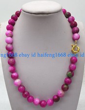 Collar de perlas redondas de jade copo de nieve rosa natural original 6/8/10
